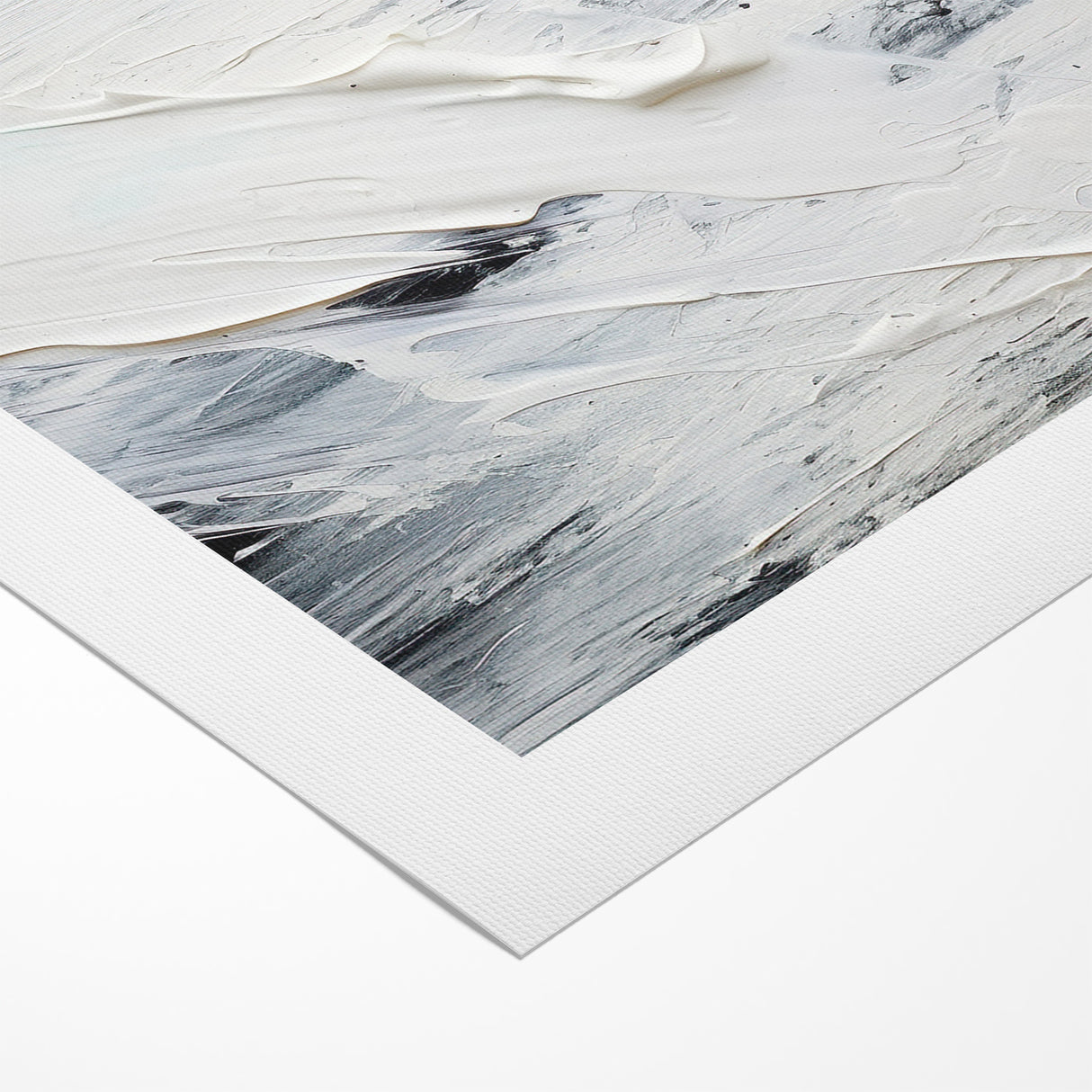 Modern Black and White Abstract Canvas - Unique Monochrome Wall Art