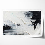 Modern Black and White Abstract Canvas - Unique Monochrome Wall Art