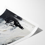 Modern Black and White Abstract Canvas - Unique Monochrome Wall Art