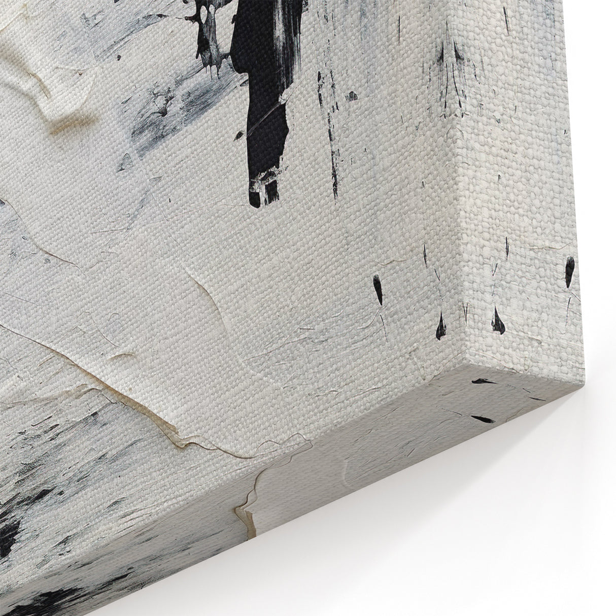 Modern Black and White Abstract Canvas - Unique Monochrome Wall Art
