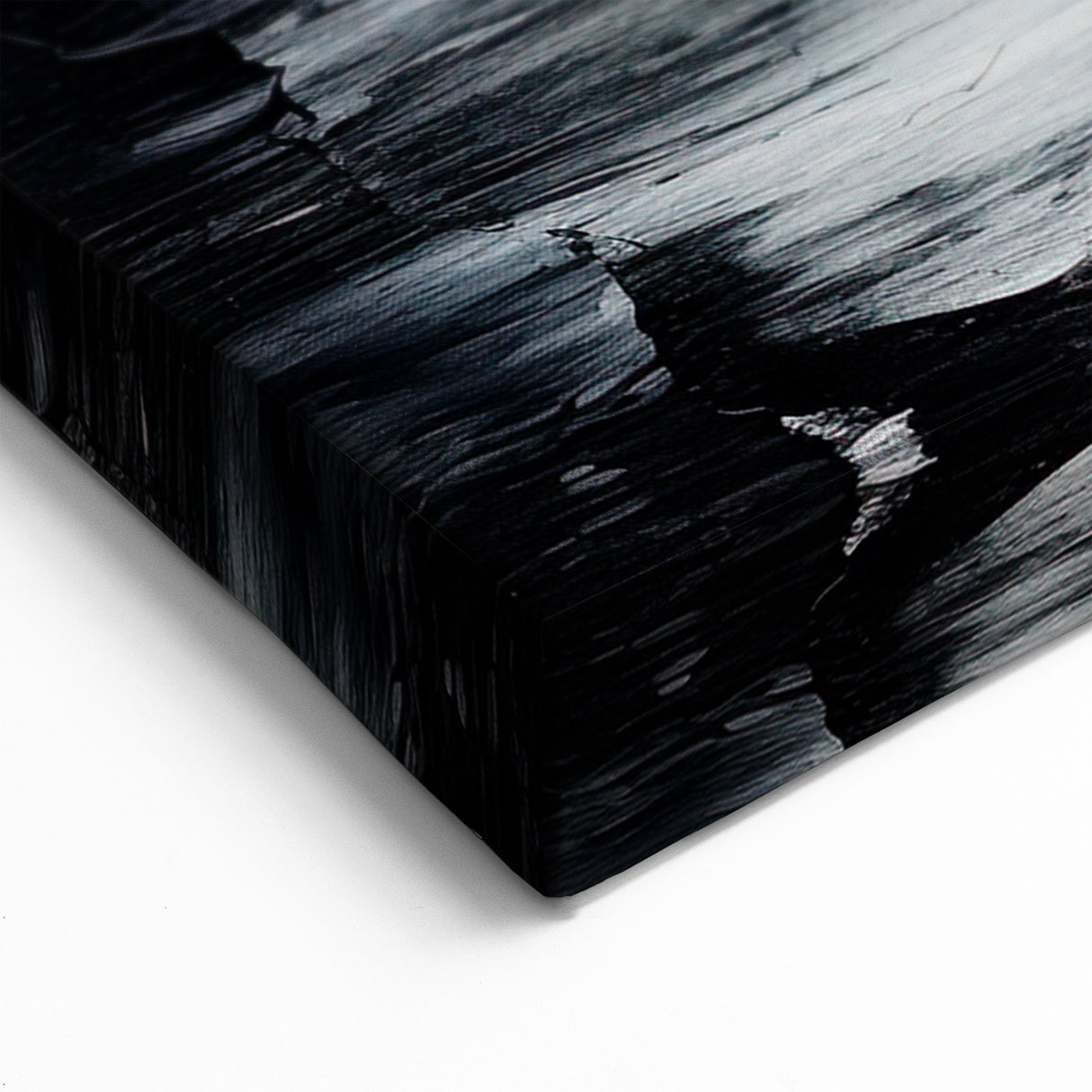 Modern Black and White Abstract Canvas - Unique Monochrome Wall Art