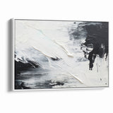 Modern Black and White Abstract Canvas - Unique Monochrome Wall Art