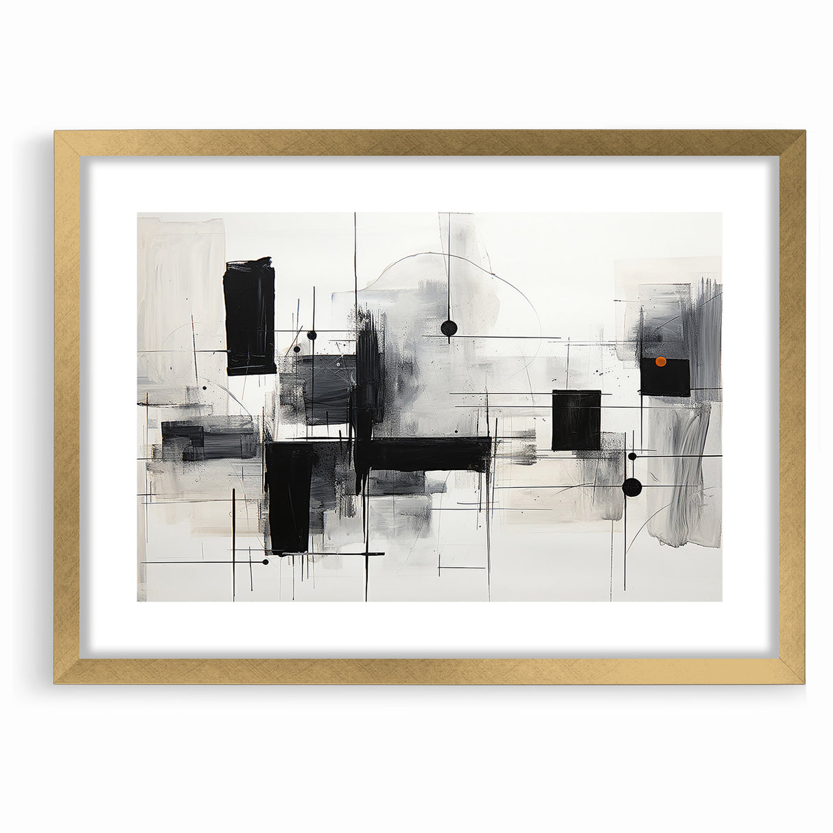 Abstract Black and White Canvas Art - Contemporary Monochrome Design