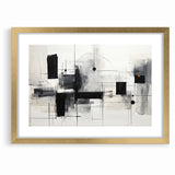 Abstract Black and White Canvas Art - Contemporary Monochrome Design