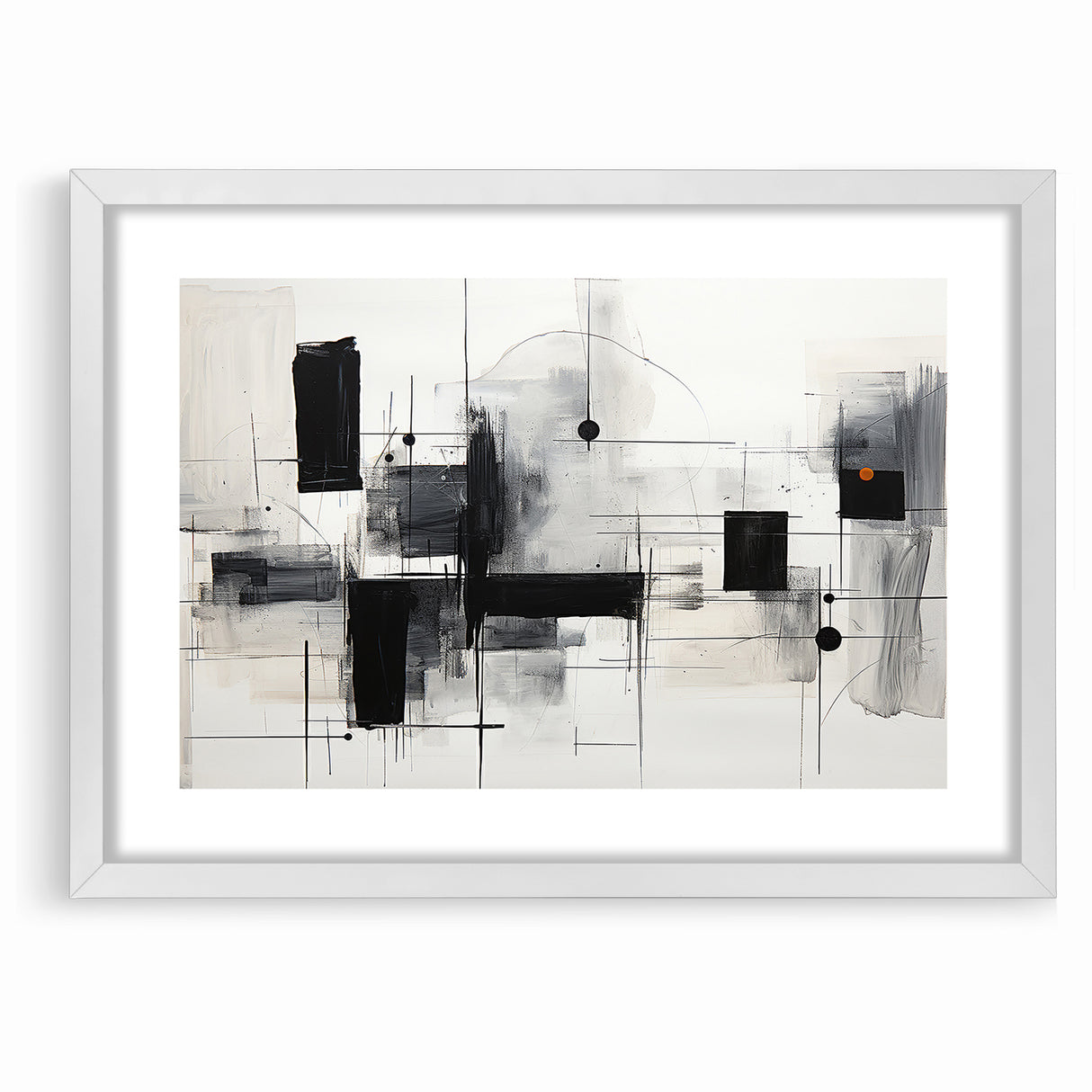Abstract Black and White Canvas Art - Contemporary Monochrome Design