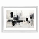 Abstract Black and White Canvas Art - Contemporary Monochrome Design