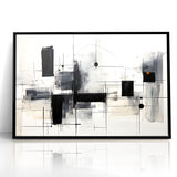 Abstract Black and White Canvas Art - Contemporary Monochrome Design