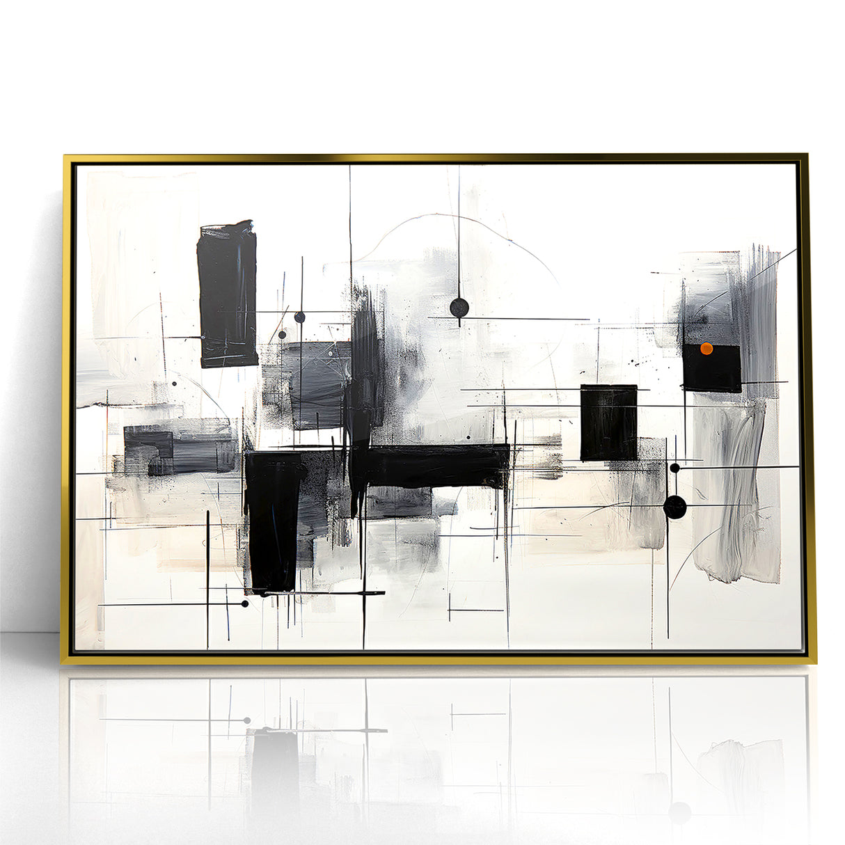 Abstract Black and White Canvas Art - Contemporary Monochrome Design