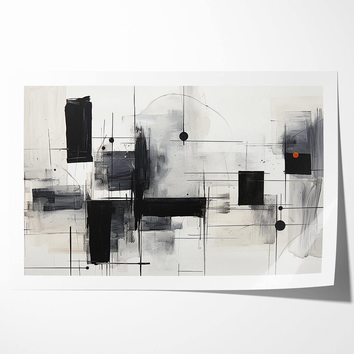 Abstract Black and White Canvas Art - Contemporary Monochrome Design