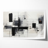 Abstract Black and White Canvas Art - Contemporary Monochrome Design