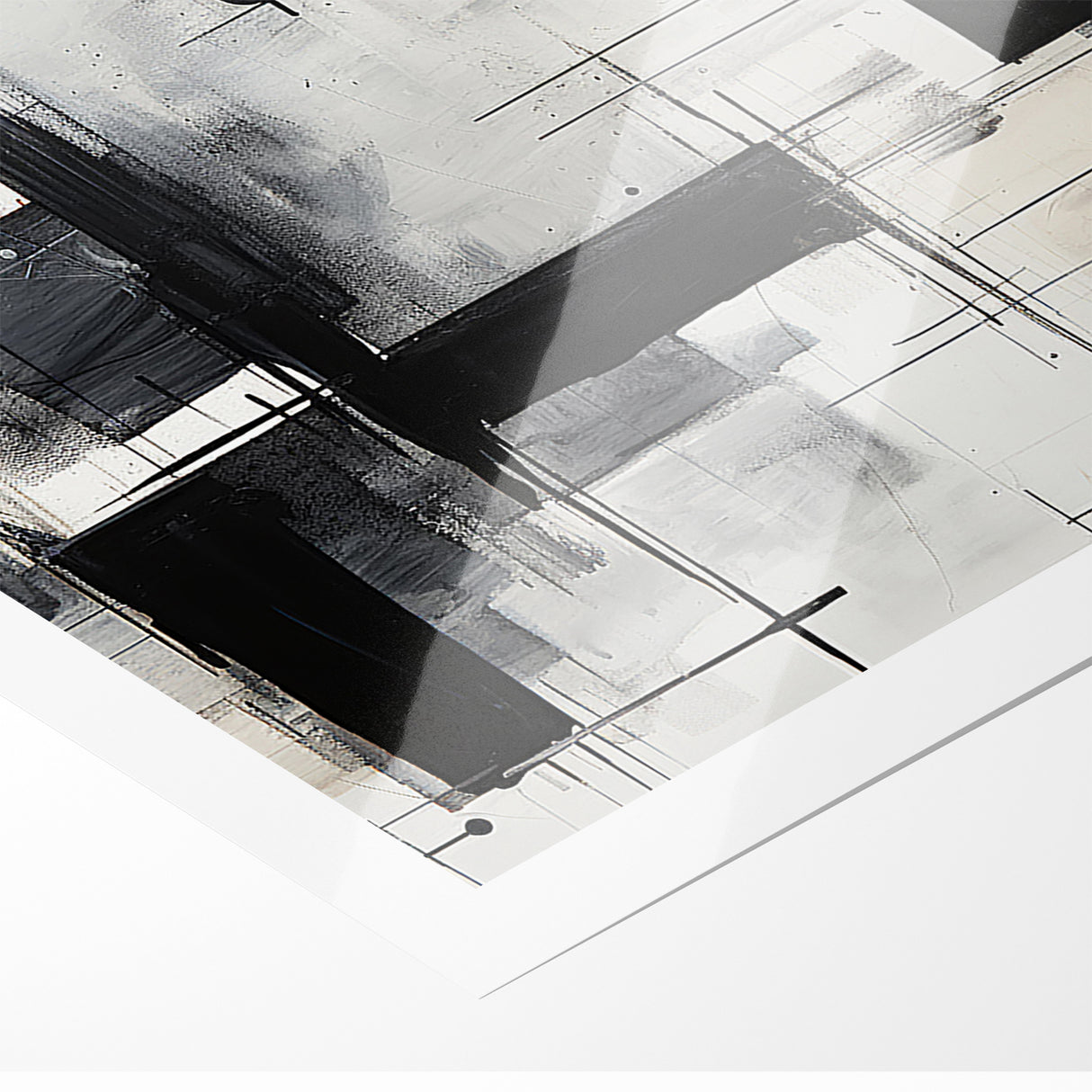 Abstract Black and White Canvas Art - Contemporary Monochrome Design