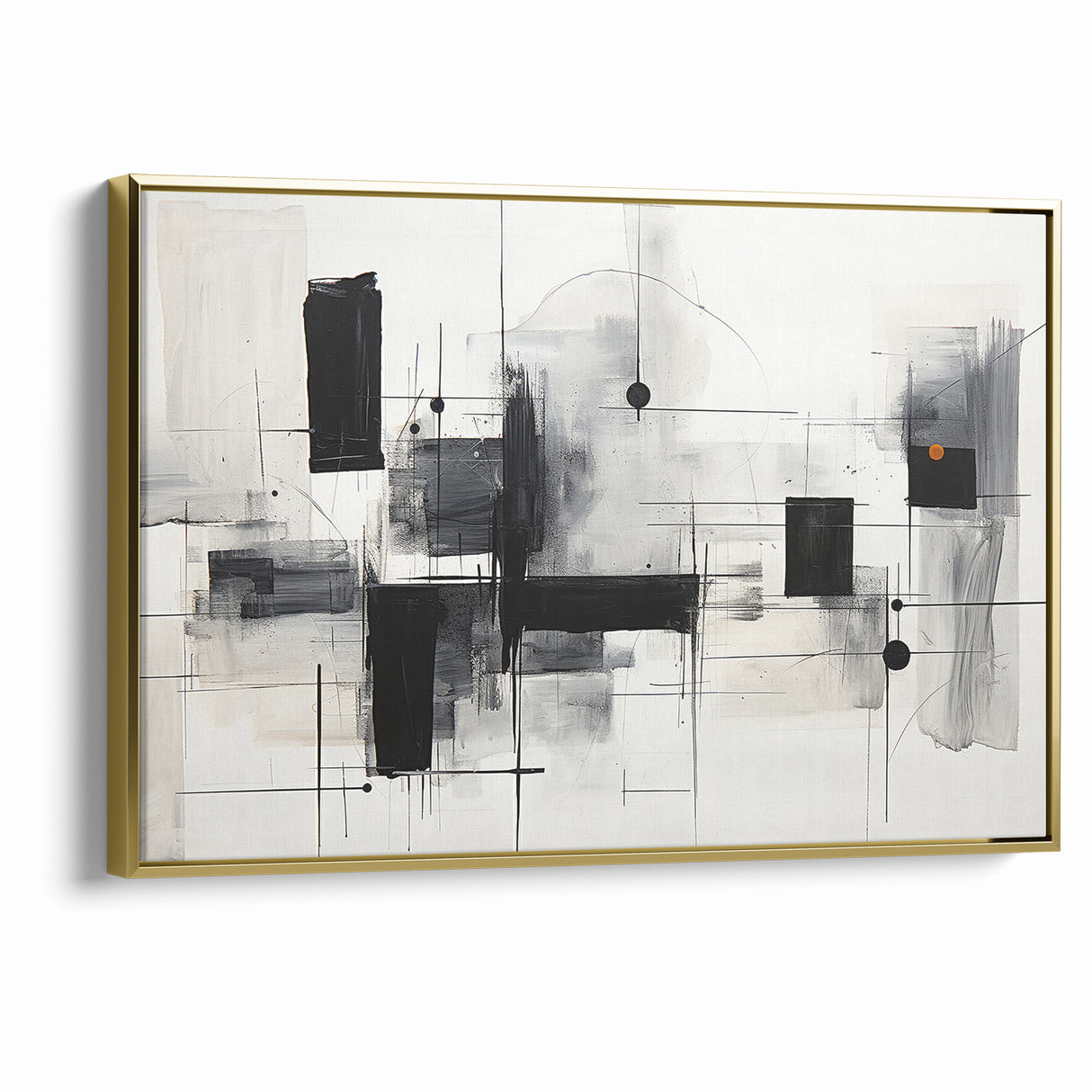 Abstract Black and White Canvas Art - Contemporary Monochrome Design