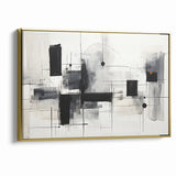 Abstract Black and White Canvas Art - Contemporary Monochrome Design