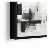 Abstract Black and White Canvas Art - Contemporary Monochrome Design