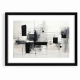 Abstract Black and White Canvas Art - Contemporary Monochrome Design