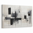 Abstract Black and White Canvas Art - Contemporary Monochrome Design