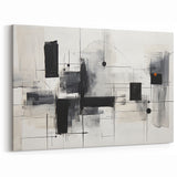 Abstract Black and White Canvas Art - Contemporary Monochrome Design