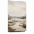 Modern Landscape Abstract: Serene Lake Scene on Canvas