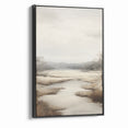Modern Landscape Abstract: Serene Lake Scene on Canvas