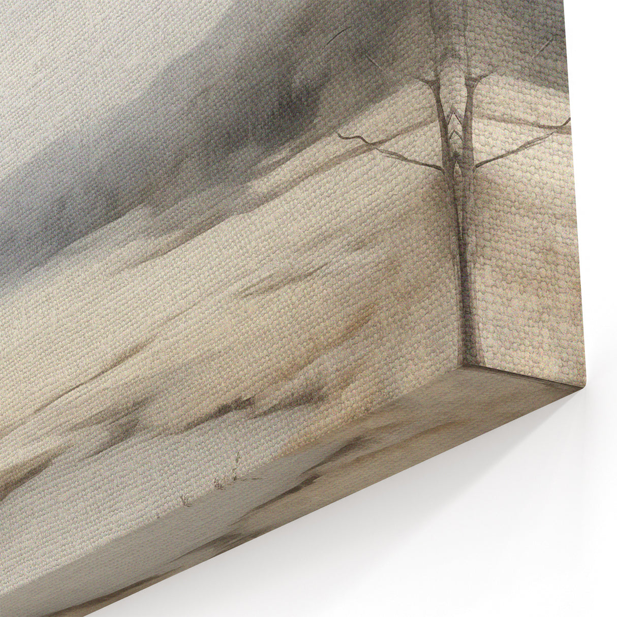 Modern Landscape Abstract: Serene Lake Scene on Canvas