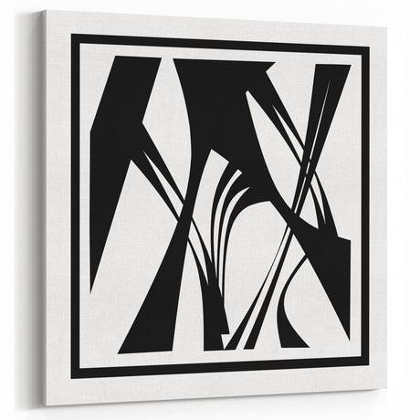 Minimalist Black and White Abstract Canvas - Artistic Monochrome Design