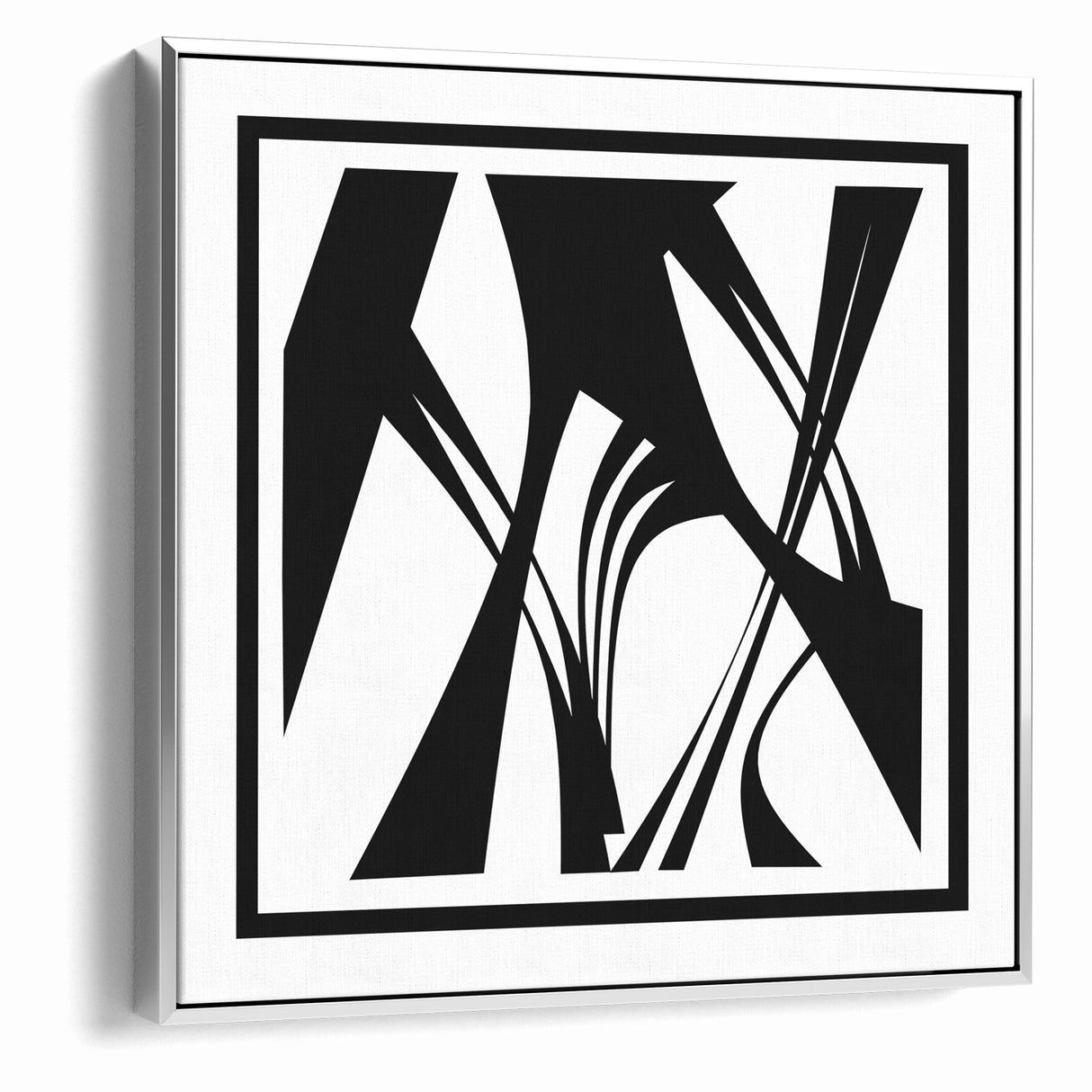 Minimalist Black and White Abstract Canvas - Artistic Monochrome Design