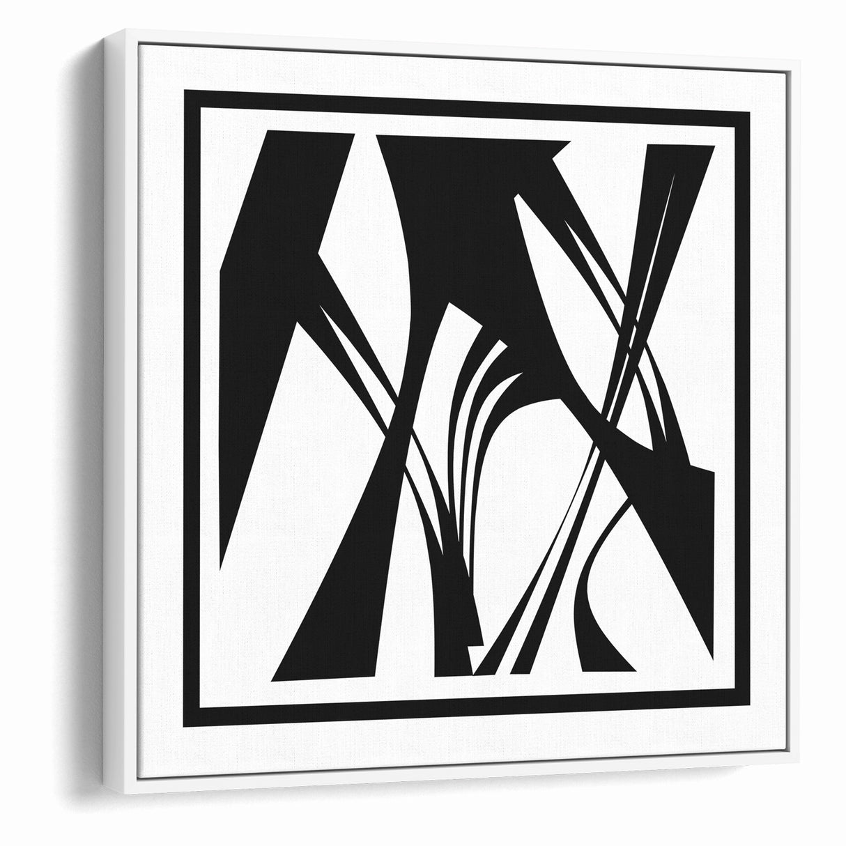 Minimalist Black and White Abstract Canvas - Artistic Monochrome Design