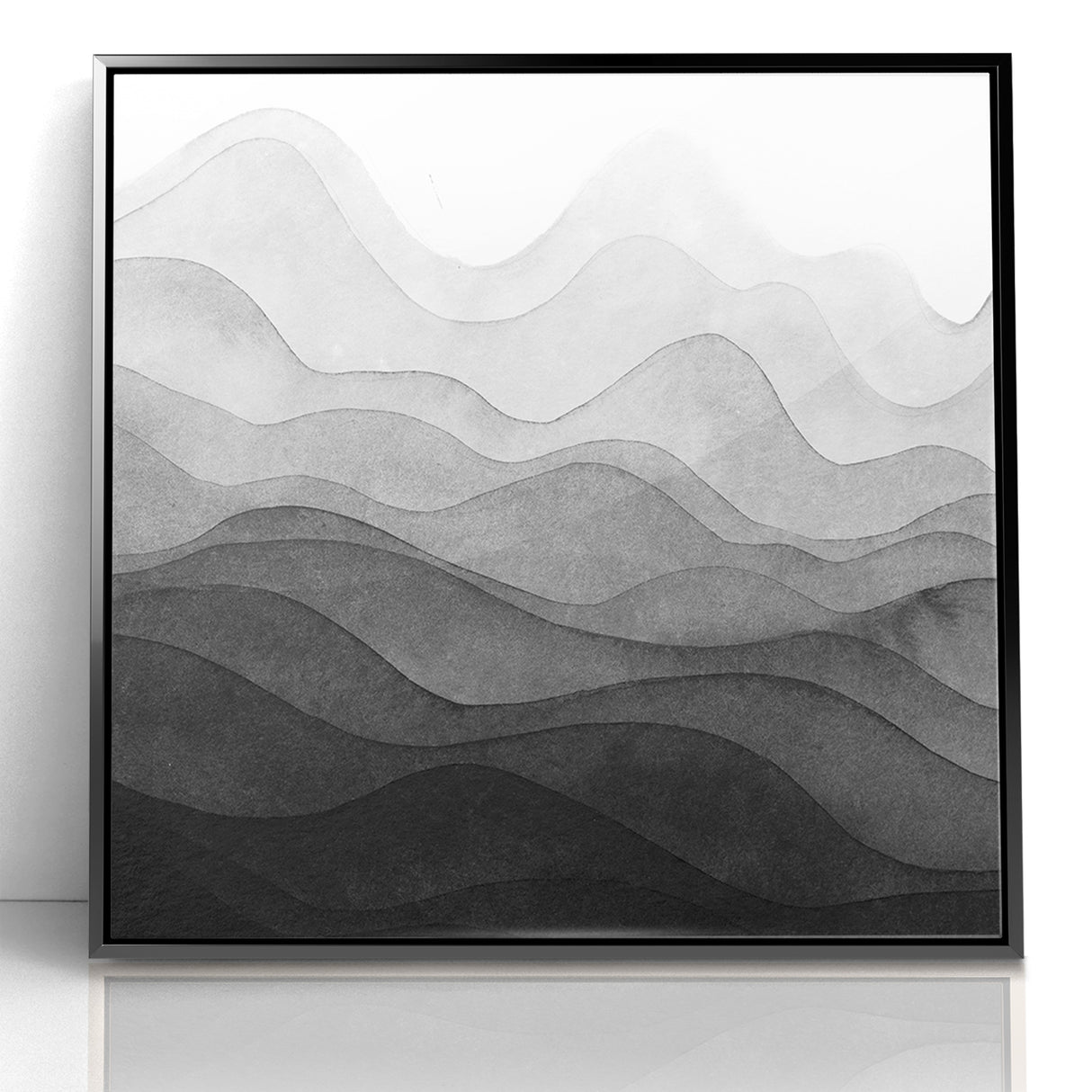 Elegant Black and White Abstract Canvas - Modern Monochrome Art