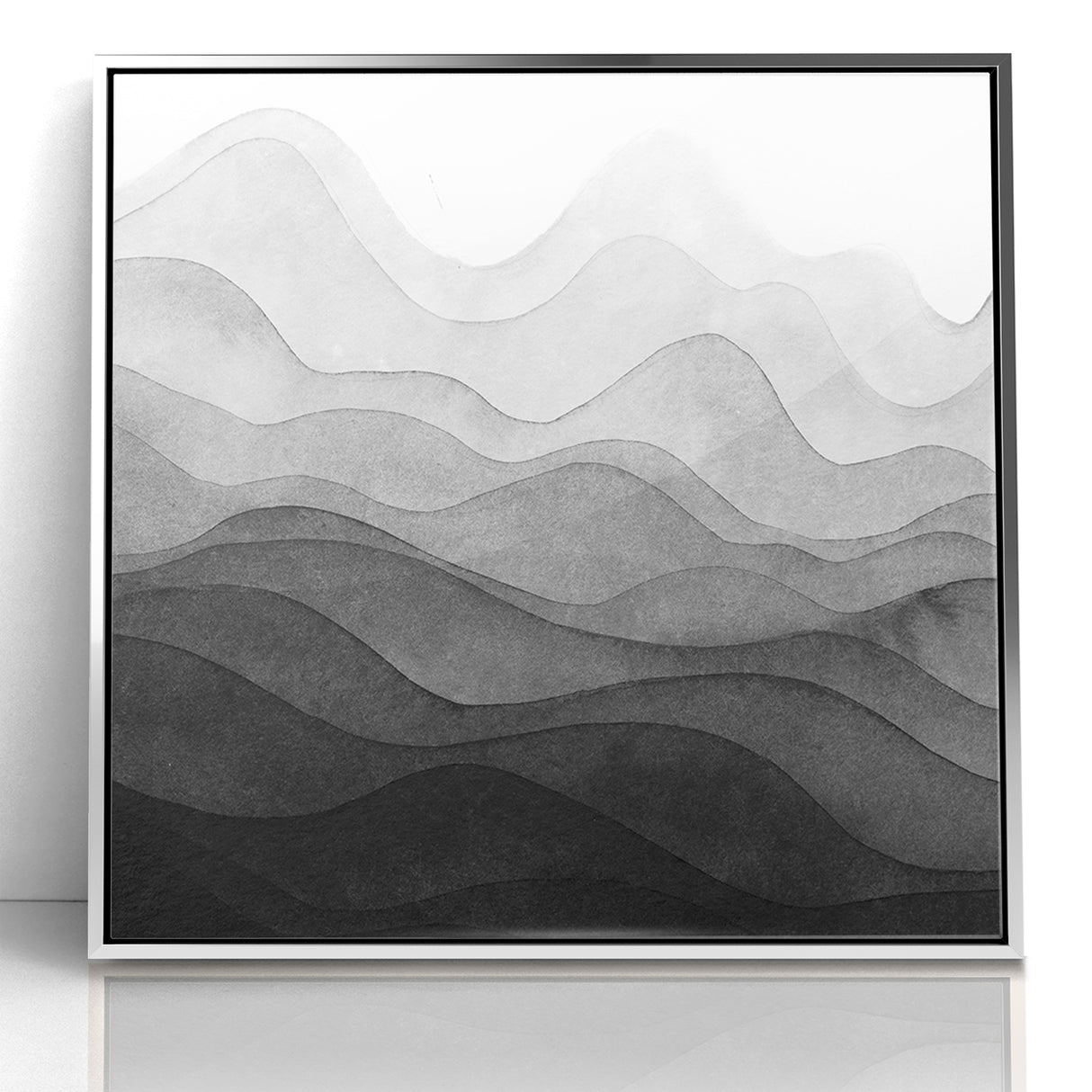 Elegant Black and White Abstract Canvas - Modern Monochrome Art