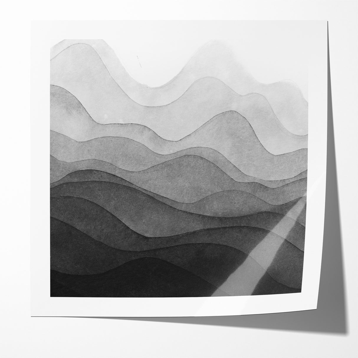 Elegant Black and White Abstract Canvas - Modern Monochrome Art