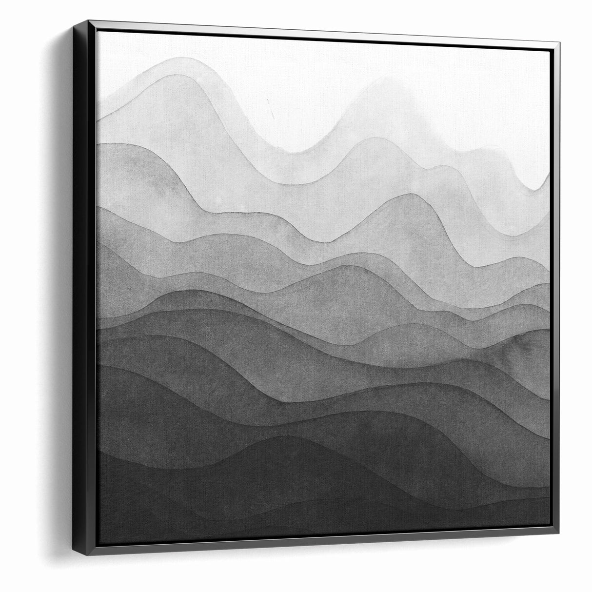 Elegant Black and White Abstract Canvas - Modern Monochrome Art