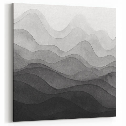 Elegant Black and White Abstract Canvas - Modern Monochrome Art