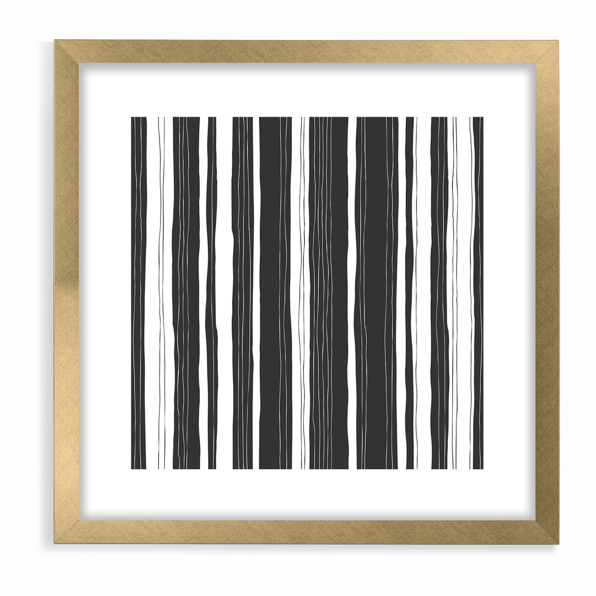Minimalist Black and White Striped Canvas - Contemporary Abstract Art
