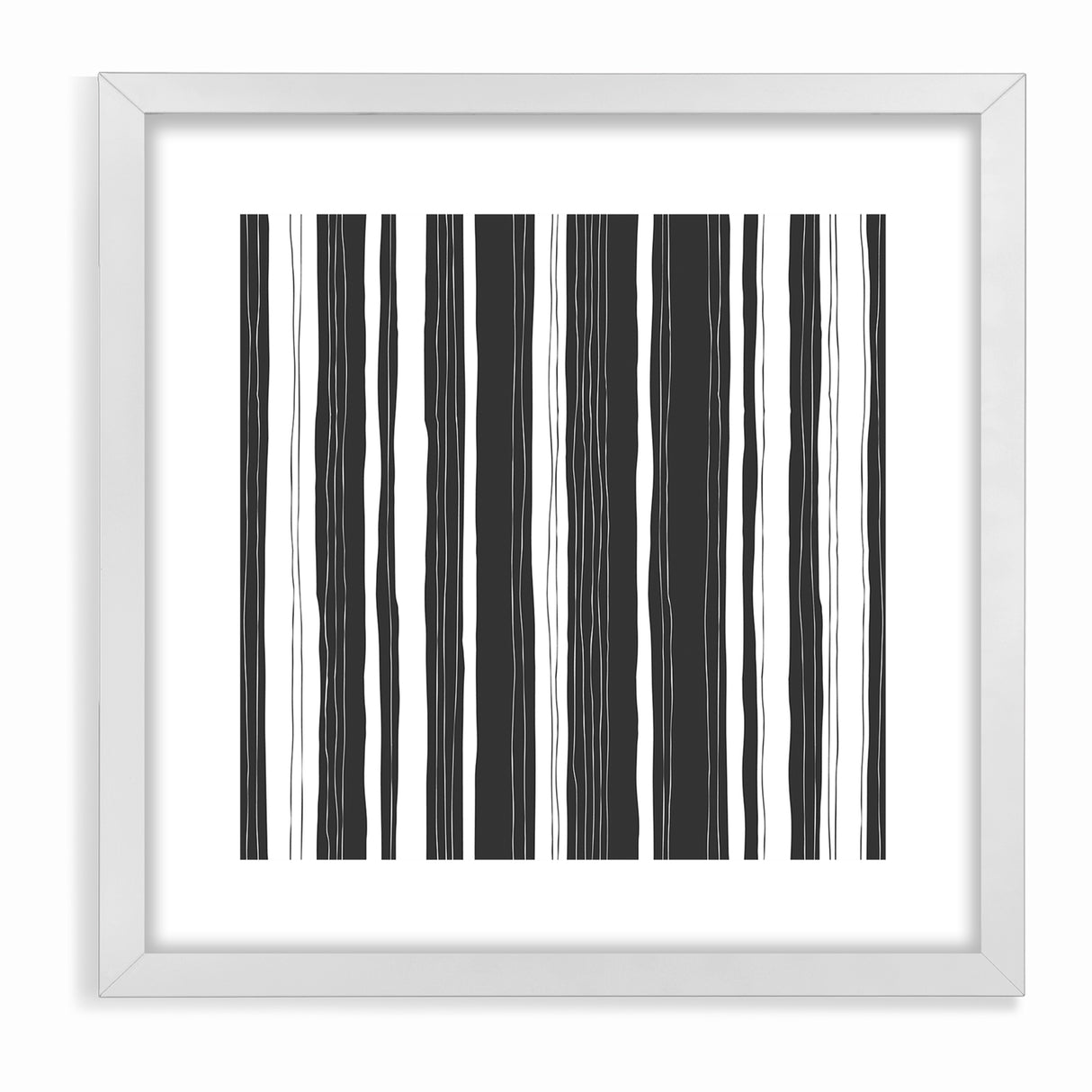 Minimalist Black and White Striped Canvas - Contemporary Abstract Art