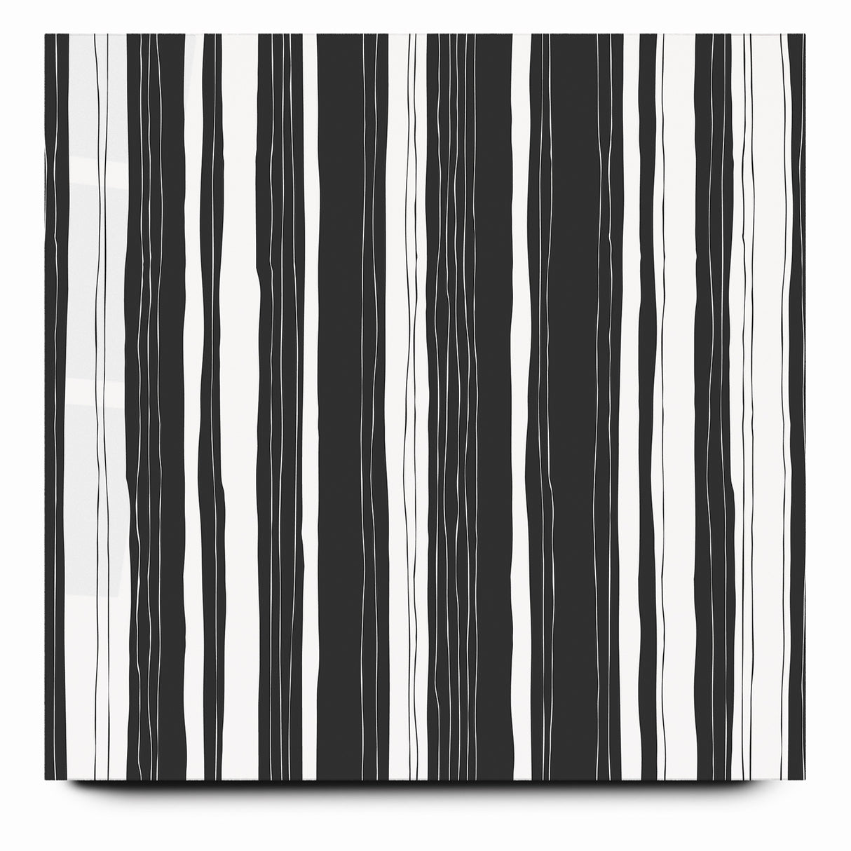 Minimalist Black and White Striped Canvas - Contemporary Abstract Art