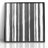 Minimalist Black and White Striped Canvas - Contemporary Abstract Art