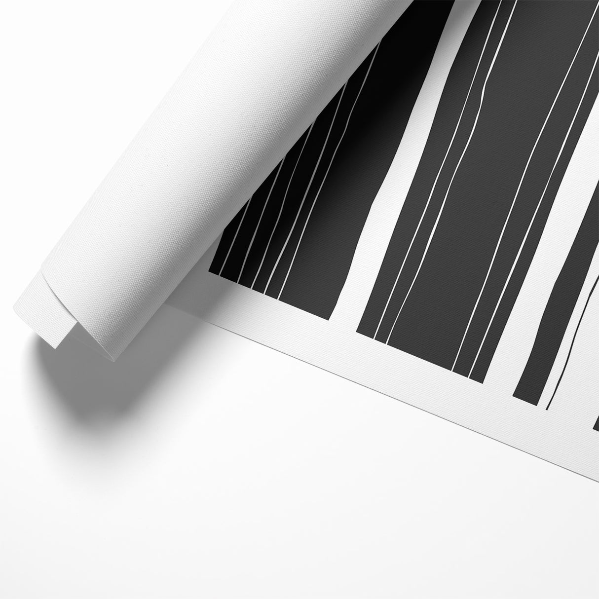 Minimalist Black and White Striped Canvas - Contemporary Abstract Art