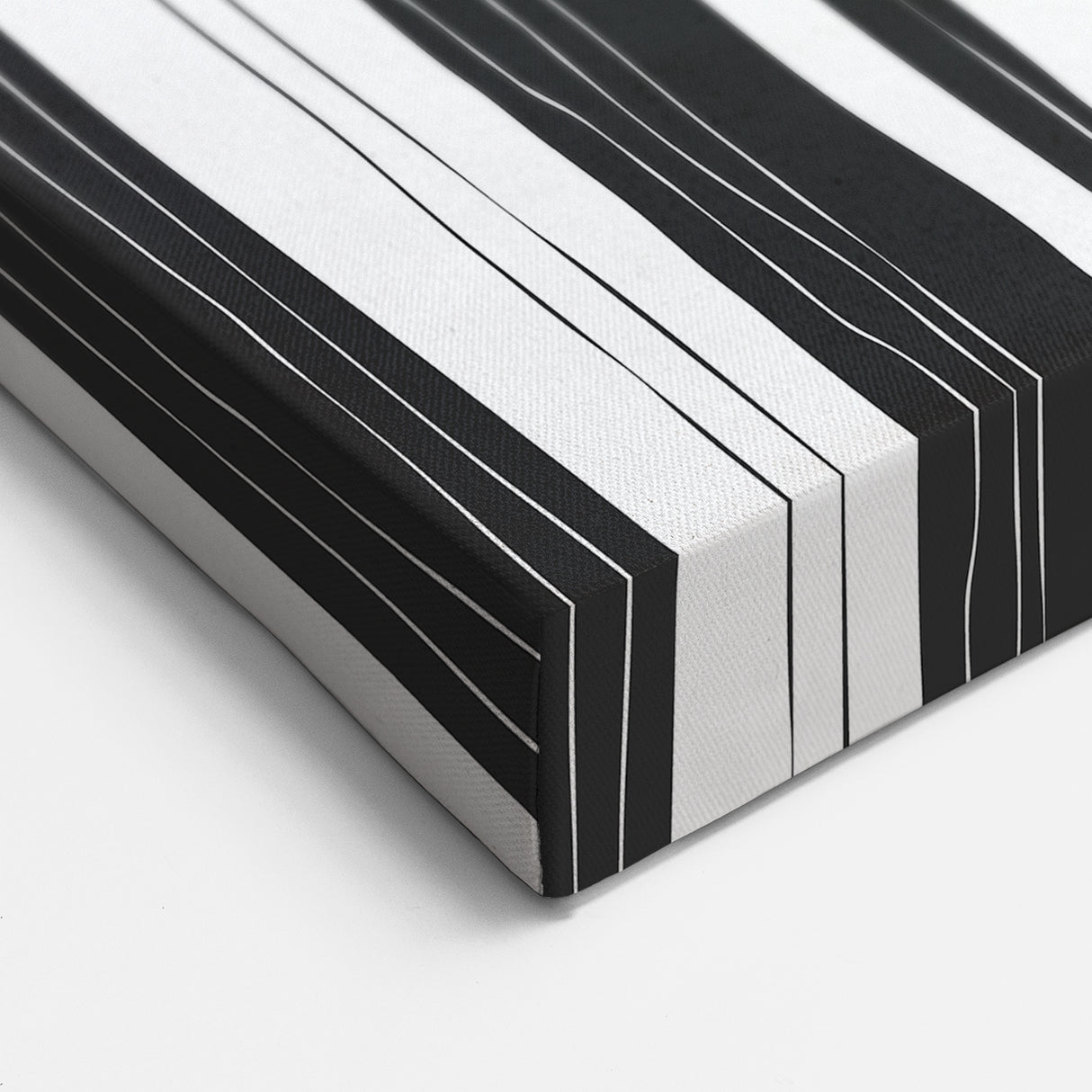 Minimalist Black and White Striped Canvas - Contemporary Abstract Art