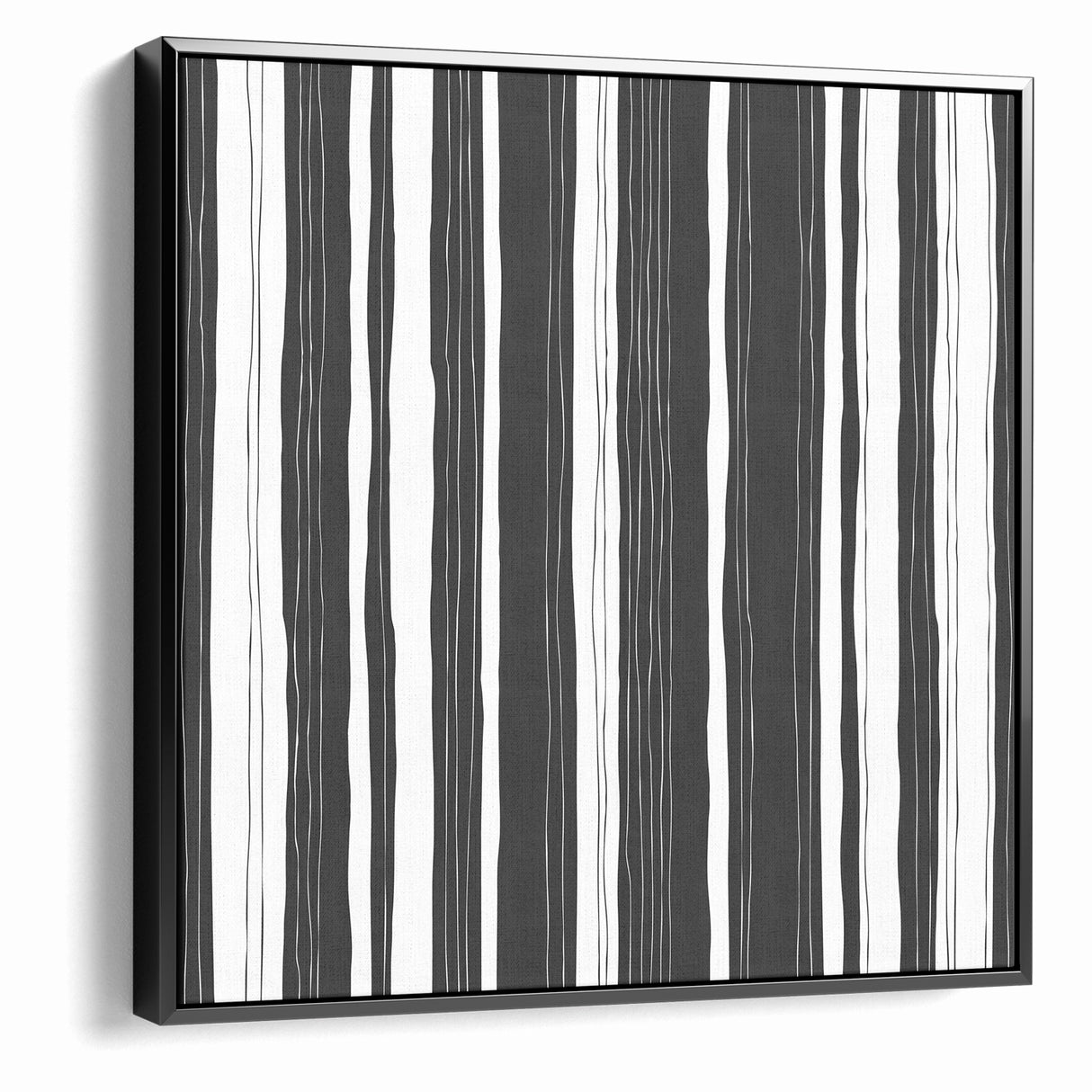 Minimalist Black and White Striped Canvas - Contemporary Abstract Art