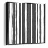 Minimalist Black and White Striped Canvas - Contemporary Abstract Art