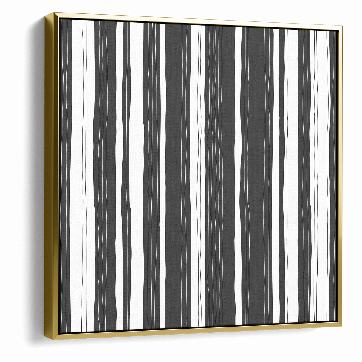 Minimalist Black and White Striped Canvas - Contemporary Abstract Art