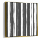 Minimalist Black and White Striped Canvas - Contemporary Abstract Art