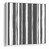 Minimalist Black and White Striped Canvas - Contemporary Abstract Art