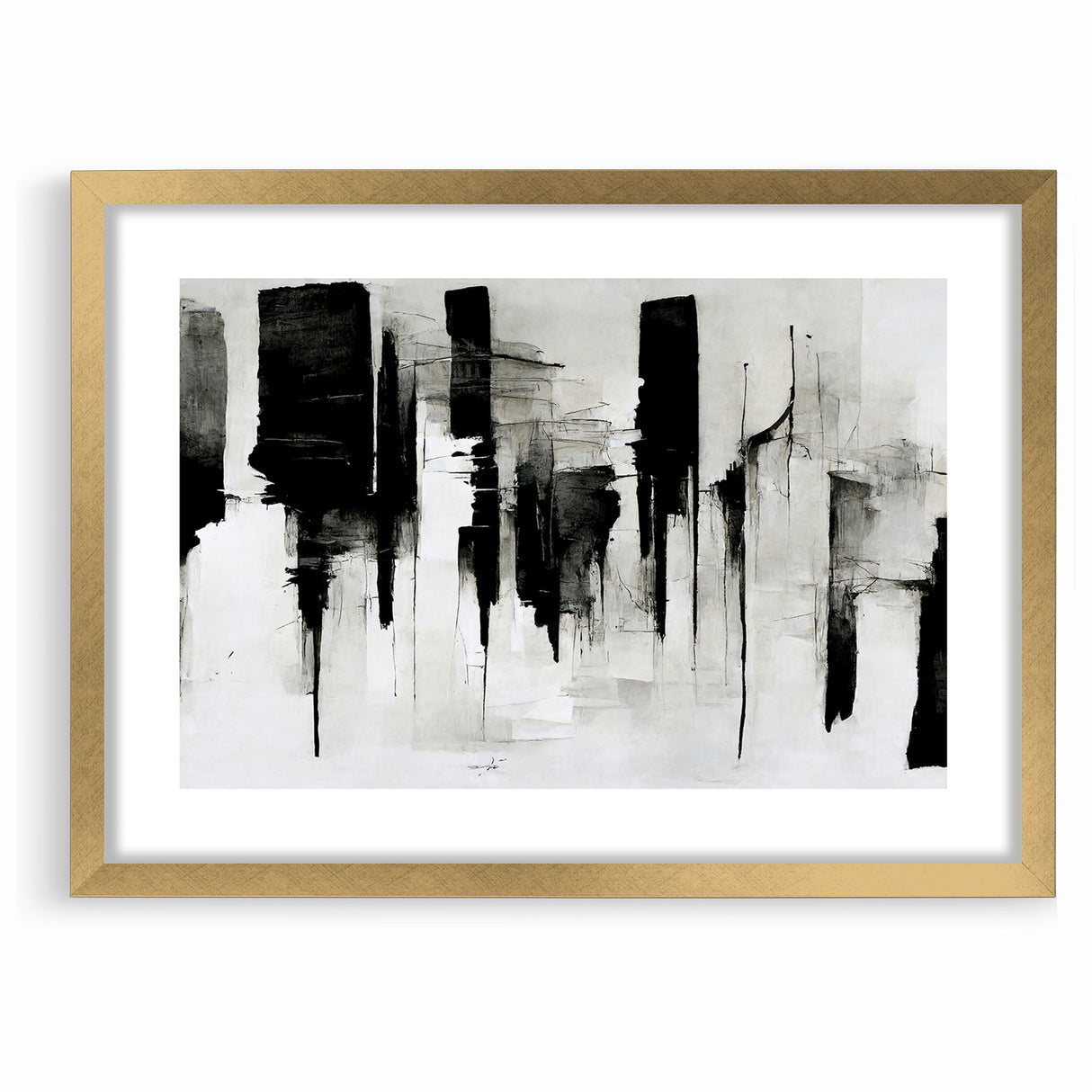 Contemporary Black and White Abstract Canvas - Artistic Monochrome Decor