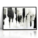 Contemporary Black and White Abstract Canvas - Artistic Monochrome Decor