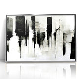 Contemporary Black and White Abstract Canvas - Artistic Monochrome Decor