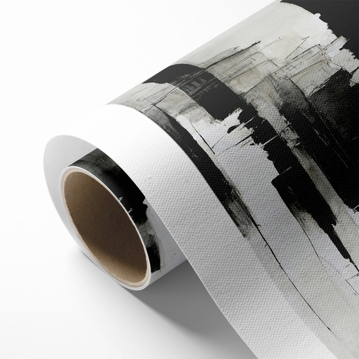 Contemporary Black and White Abstract Canvas - Artistic Monochrome Decor