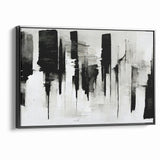 Contemporary Black and White Abstract Canvas - Artistic Monochrome Decor
