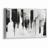 Contemporary Black and White Abstract Canvas - Artistic Monochrome Decor