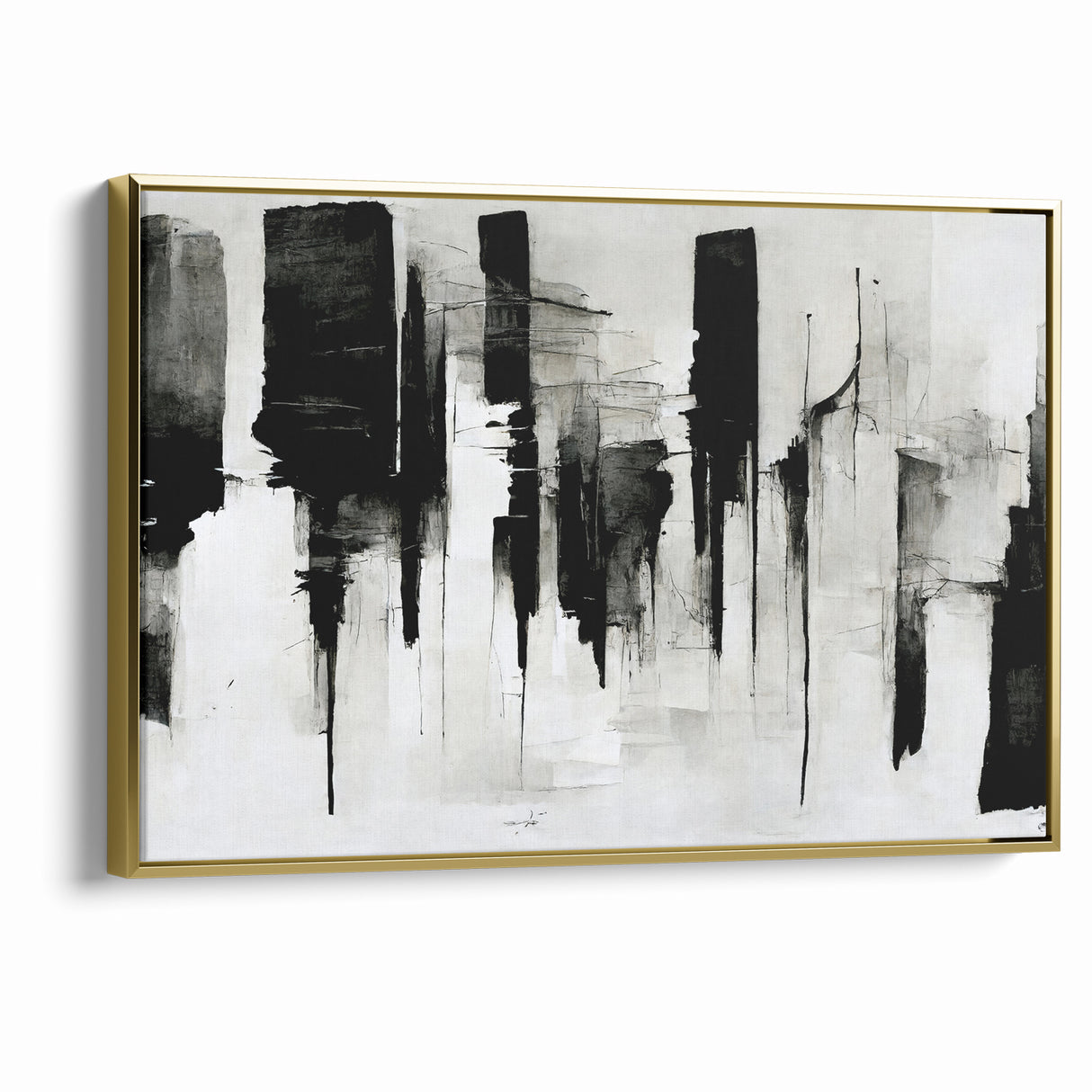 Contemporary Black and White Abstract Canvas - Artistic Monochrome Decor